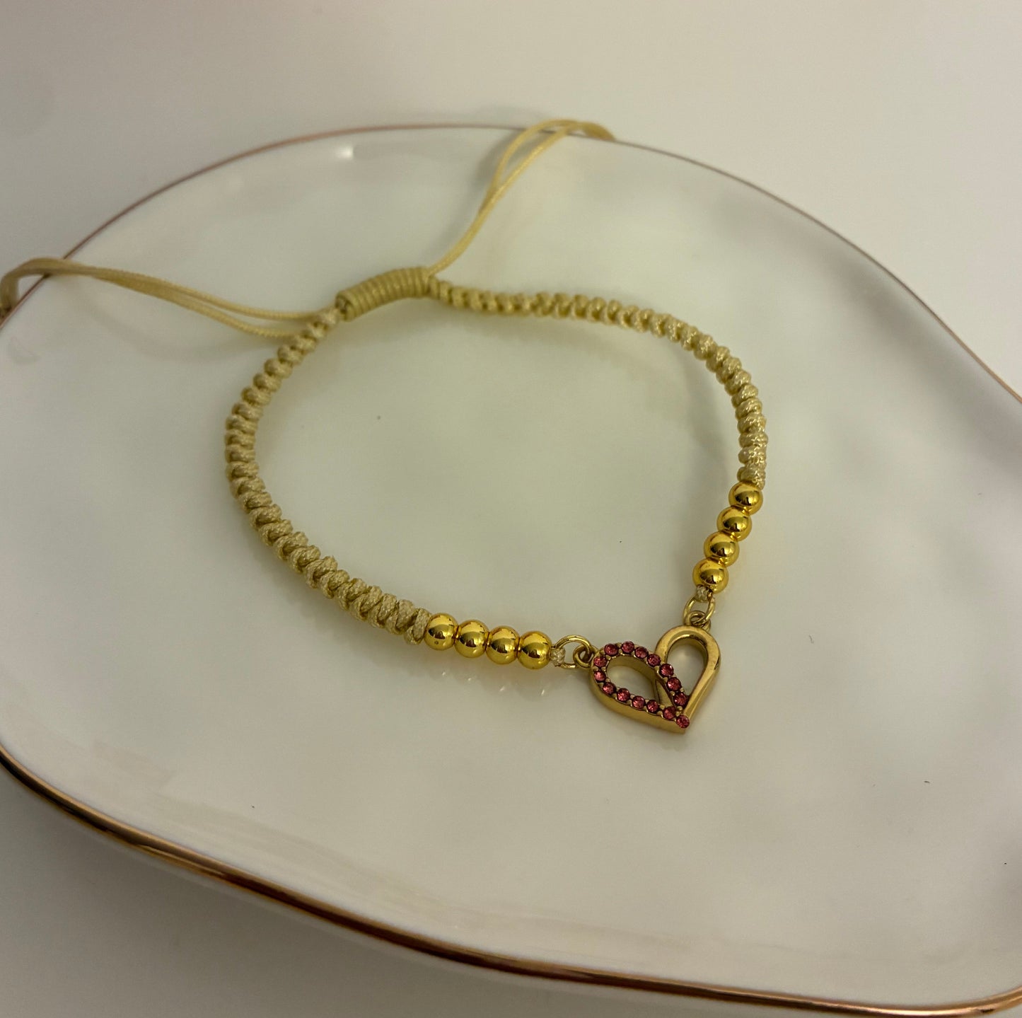 Beige Heart Bracelet