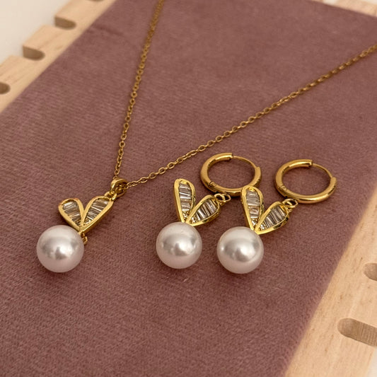 Heart Pearl Set