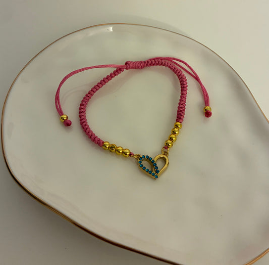 Fucsia Heart Bracelet