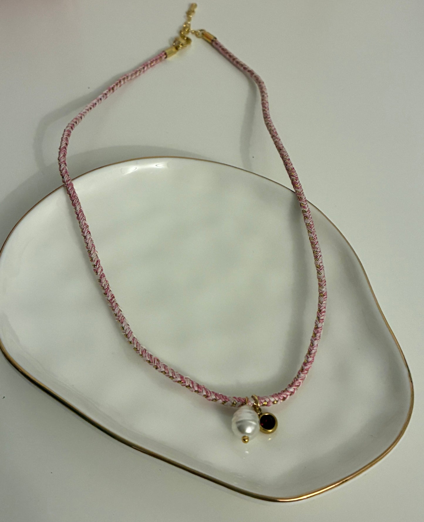 Pearl Drop Pink Necklace