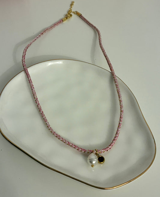 Pearl Drop Pink Necklace