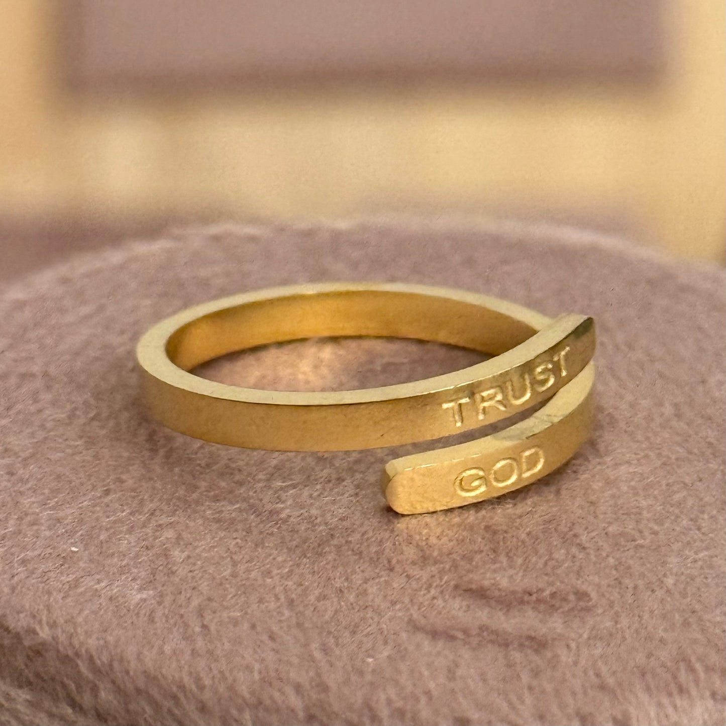 Trust God Gold Ring