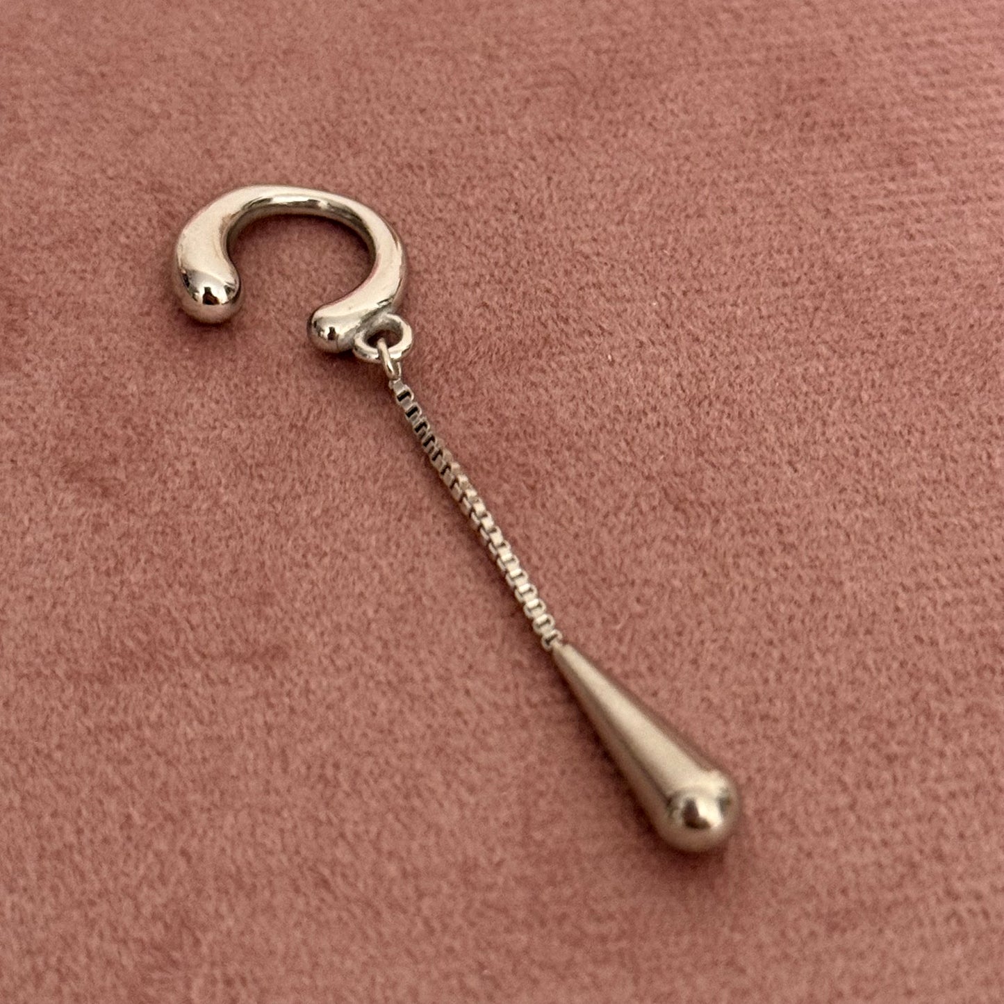 Silver Drop Ear Cuff